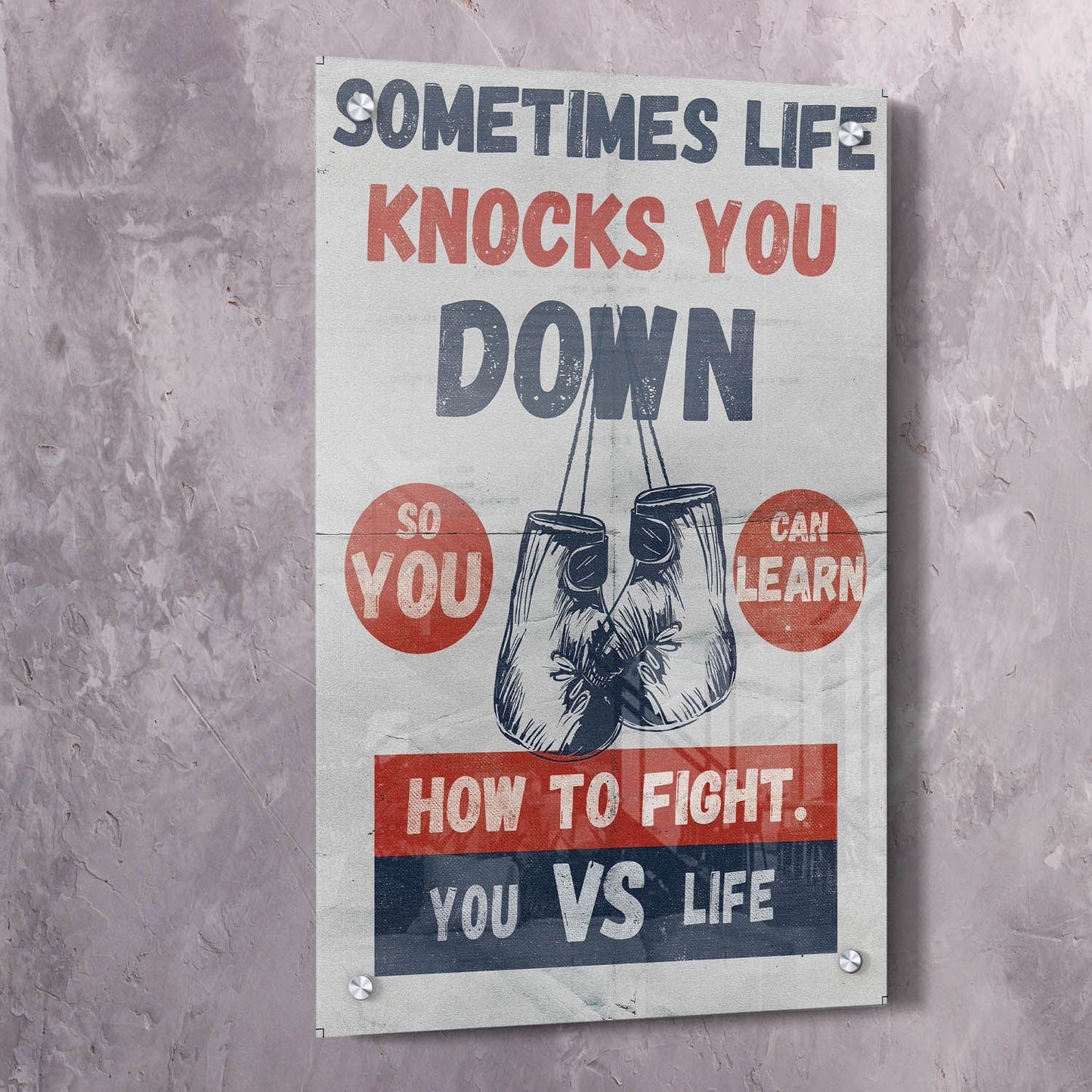You Vs. Life Wall Art | Inspirational Wall Art Motivational Wall Art Quotes Office Art | Impaktiv Exclusive Canvas Art Portrait