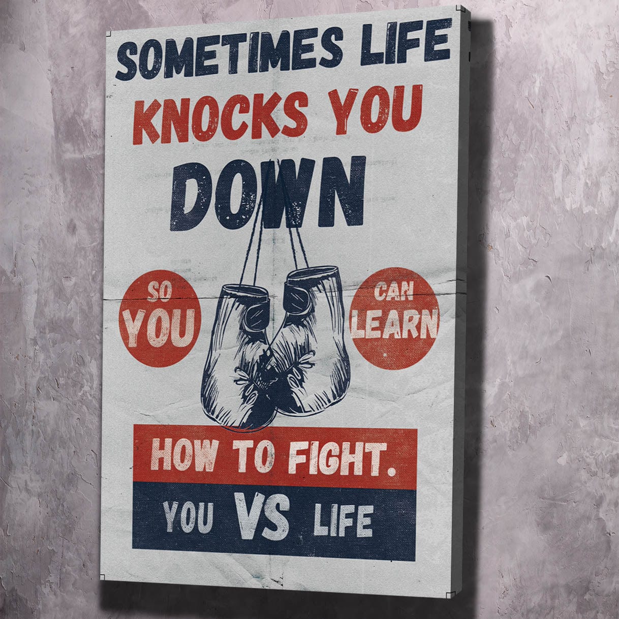 You Vs. Life Wall Art | Inspirational Wall Art Motivational Wall Art Quotes Office Art | Impaktiv Exclusive Canvas Art Portrait
