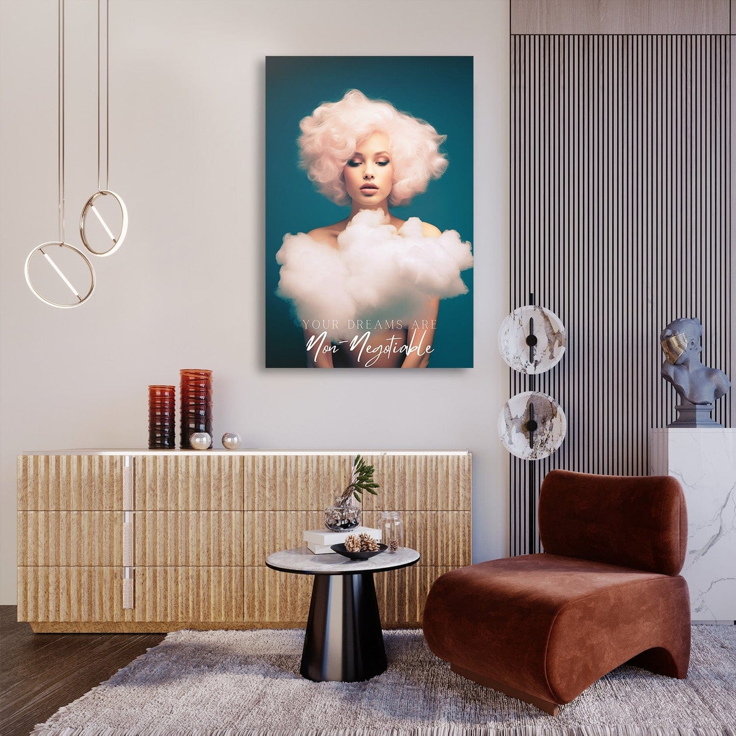Your Dreams Are Non-Negotiable Wall Art | Inspirational Wall Art Motivational Wall Art Quotes Office Art | Impaktiv Exclusive Canvas Art Portrait