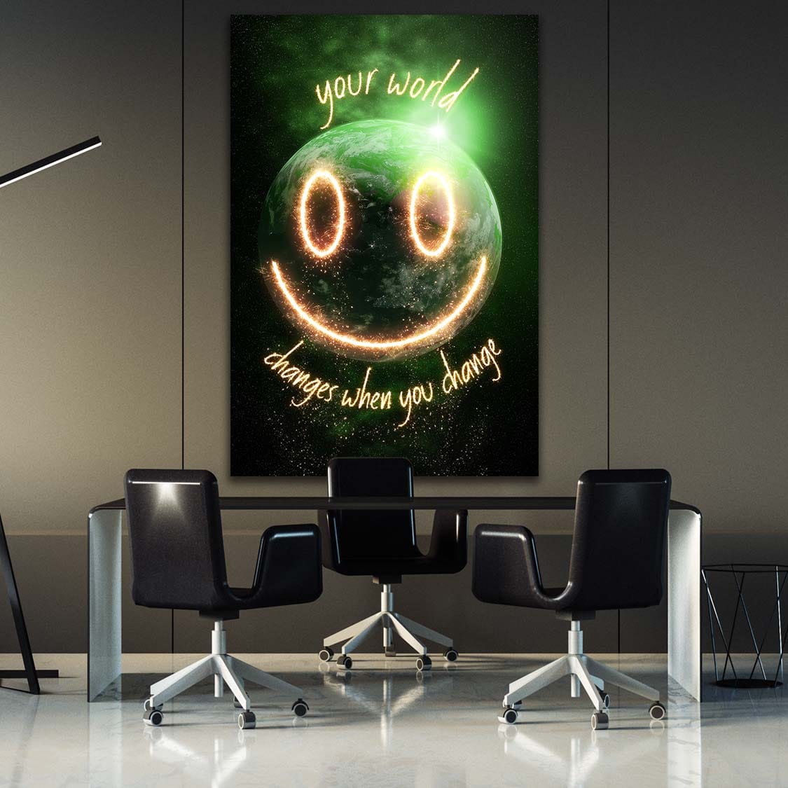Your World Changes| Inspirational Wall Art Motivational Wall Art Quotes Office Art | Impaktiv Exclusive Canvas Art Portrait