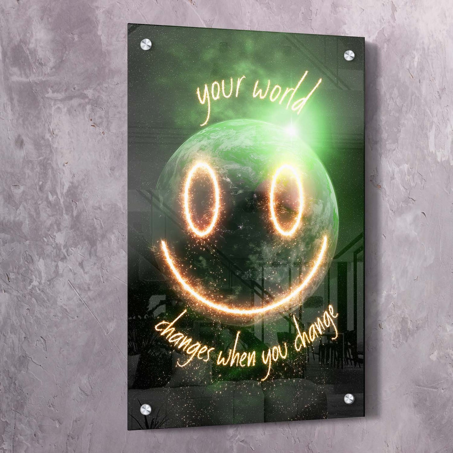 Your World Changes| Inspirational Wall Art Motivational Wall Art Quotes Office Art | Impaktiv Exclusive Canvas Art Portrait