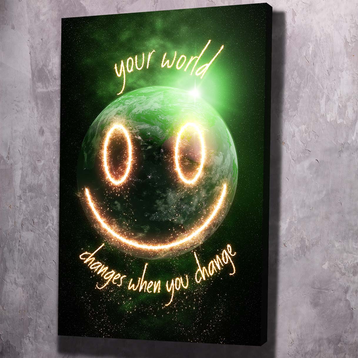 Your World Changes| Inspirational Wall Art Motivational Wall Art Quotes Office Art | Impaktiv Exclusive Canvas Art Portrait