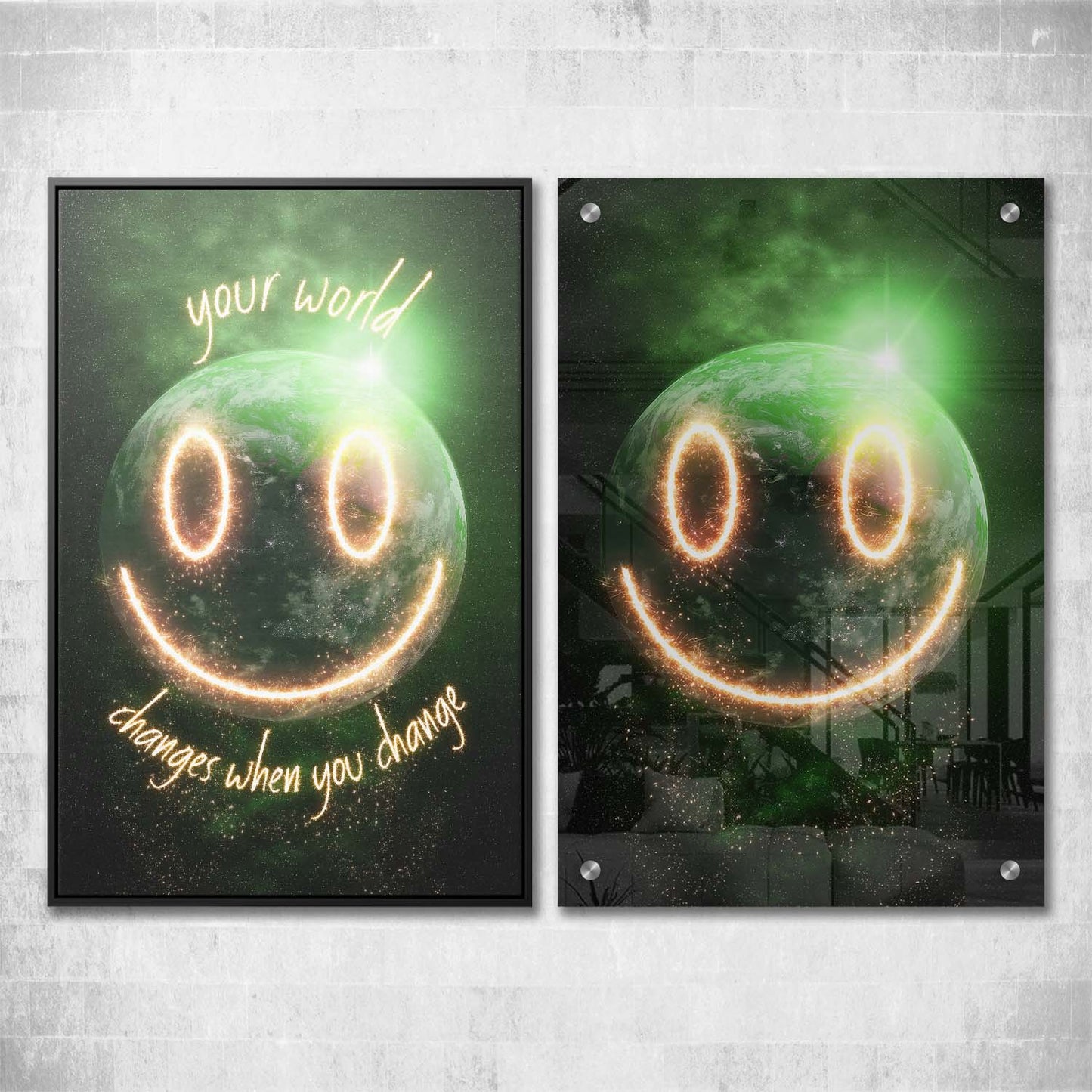 Your World Changes| Inspirational Wall Art Motivational Wall Art Quotes Office Art | Impaktiv Exclusive Canvas Art Portrait