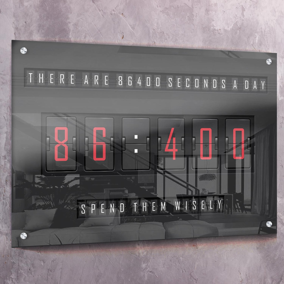 86400 Seconds in a Day Motivational Wall Art, alternate view by Impaktiv