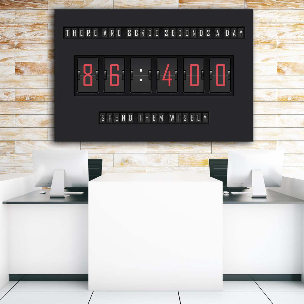 86400 Seconds in a Day Motivational Wall Art, alternate artwork view by Impaktiv