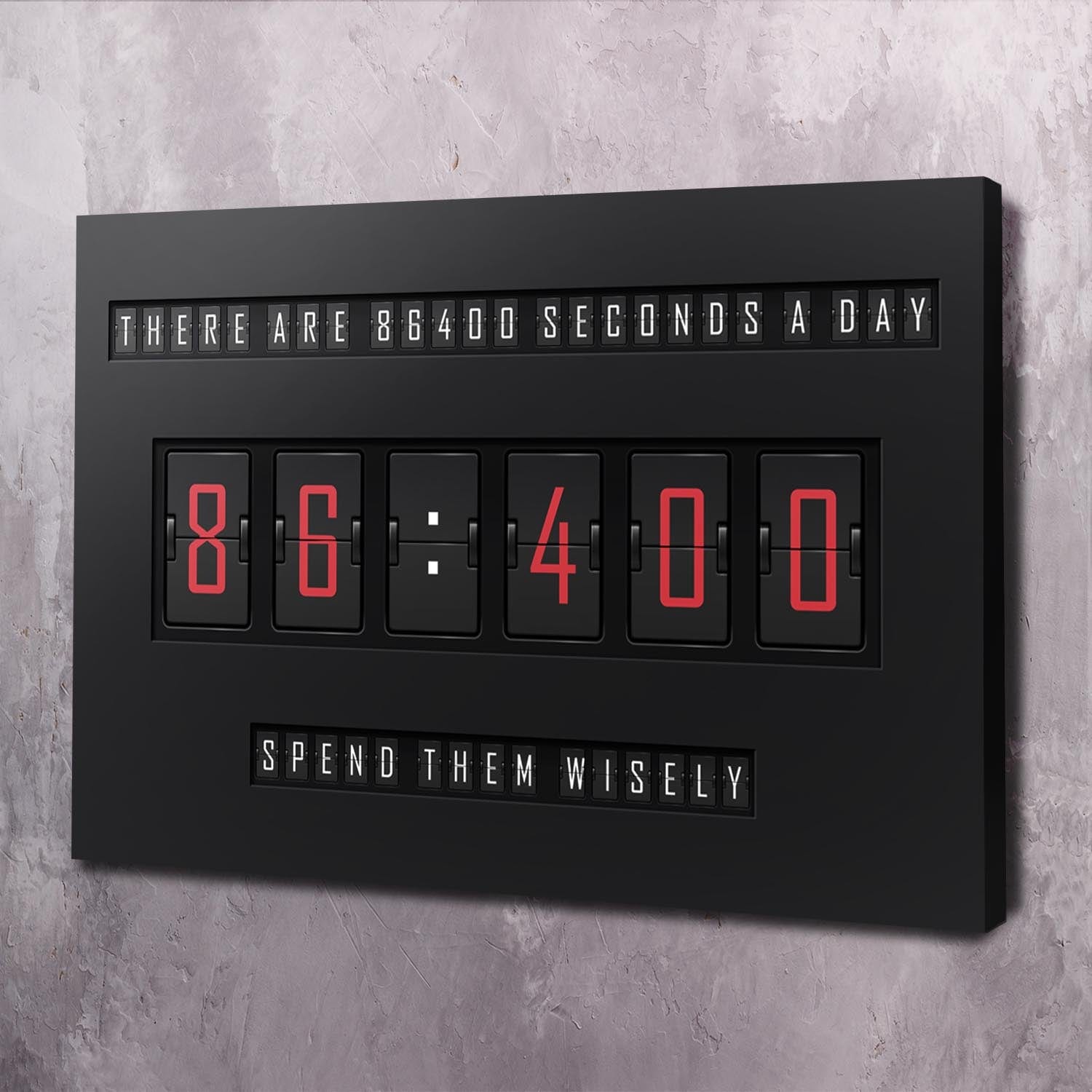 86400 Seconds in a Day Wall Art | Inspirational Wall Art Motivational Wall Art Quotes Office Art | Impaktiv Exclusive Canvas Art Landscape