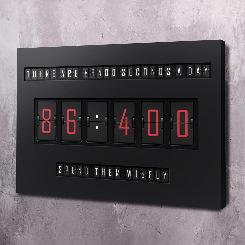 86400 Seconds in a Day Motivational Wall Art, time motivational wall art by Impaktiv