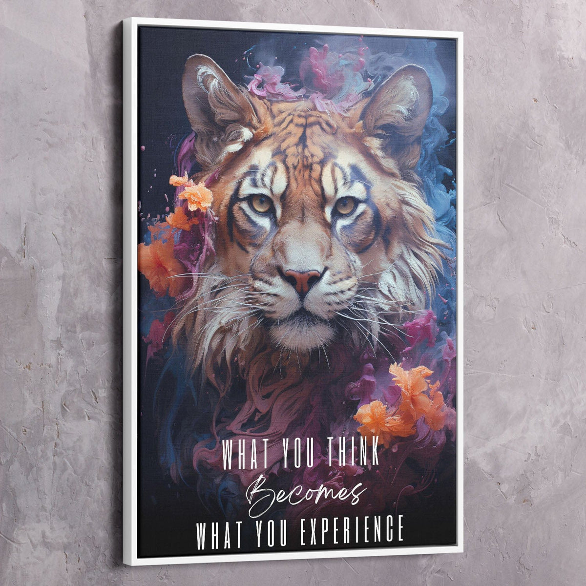 Abstract Tiger - Thoughts Become Experience Wall Art, alternate view by Impaktiv
