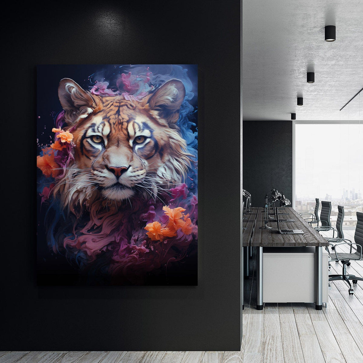 Abstract Tiger - Thoughts Become Experience Wall Art, alternate artwork view by Impaktiv