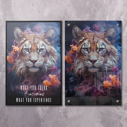 Abstract Tiger - Thoughts Become Experience Wall Art, mindset wall art by Impaktiv