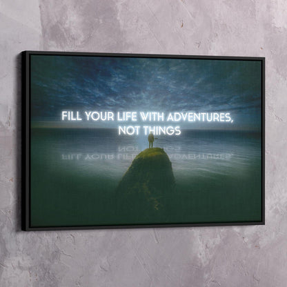 Adventures, Not Things Wall Art | Inspirational Wall Art Motivational Wall Art Quotes Office Art | Impaktiv Exclusive Canvas Art Landscape