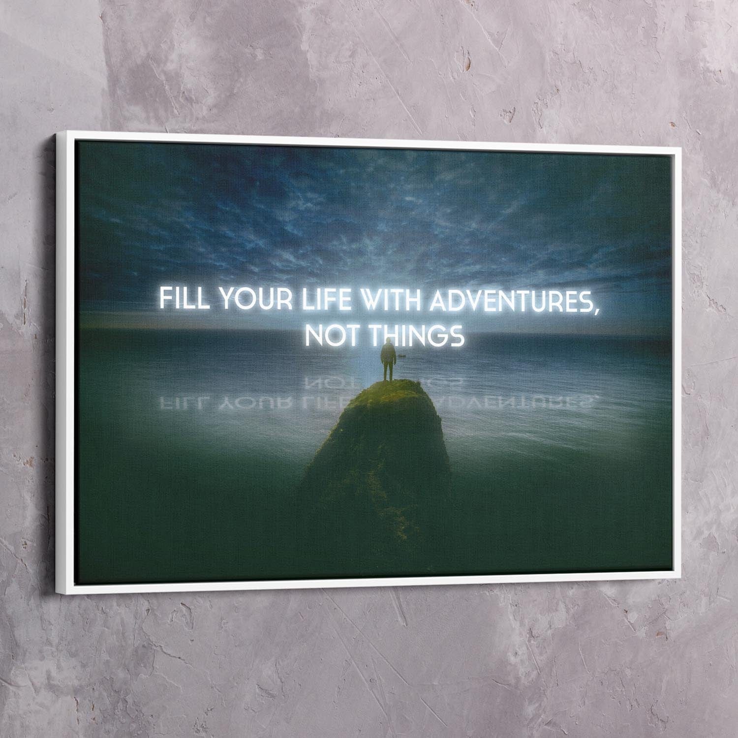 Adventures, Not Things Wall Art | Inspirational Wall Art Motivational Wall Art Quotes Office Art | Impaktiv Exclusive Canvas Art Landscape