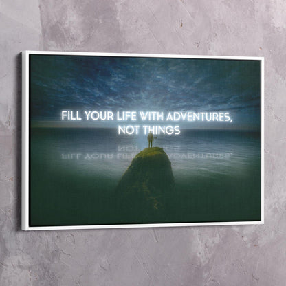 Adventures, Not Things Wall Art | Inspirational Wall Art Motivational Wall Art Quotes Office Art | Impaktiv Exclusive Canvas Art Landscape