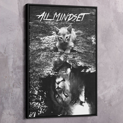 All Mindset Kitten Reflection Wall Art | Inspirational Wall Art Motivational Wall Art Quotes Office Art | Impaktiv Exclusive Canvas Art Portrait