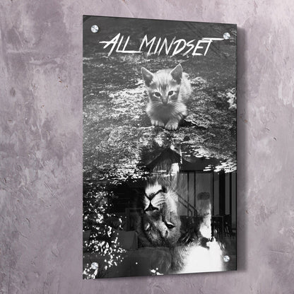 All Mindset Kitten Reflection Wall Art | Inspirational Wall Art Motivational Wall Art Quotes Office Art | Impaktiv Exclusive Canvas Art Portrait