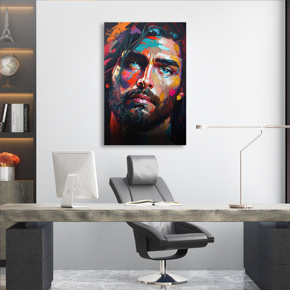 Jesus Abstract Painting - It is Done Unto You As You Believe Wall Art, alternate view by Impaktiv