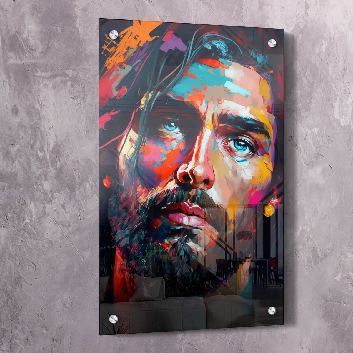 Jesus Abstract Painting - It is Done Unto You As You Believe Wall Art, alternate view by Impaktiv