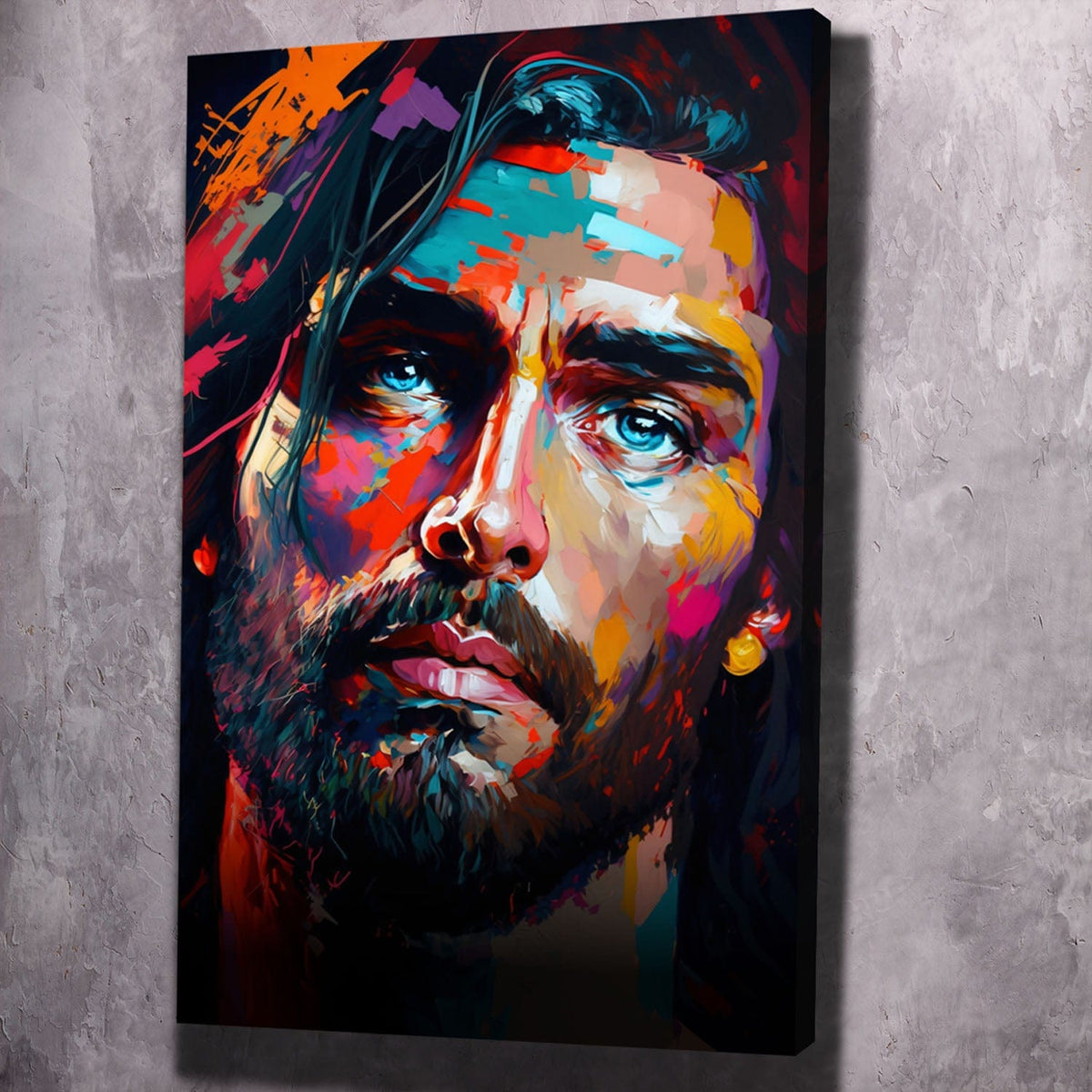 Jesus Abstract Painting - It is Done Unto You As You Believe Wall Art, alternate view by Impaktiv
