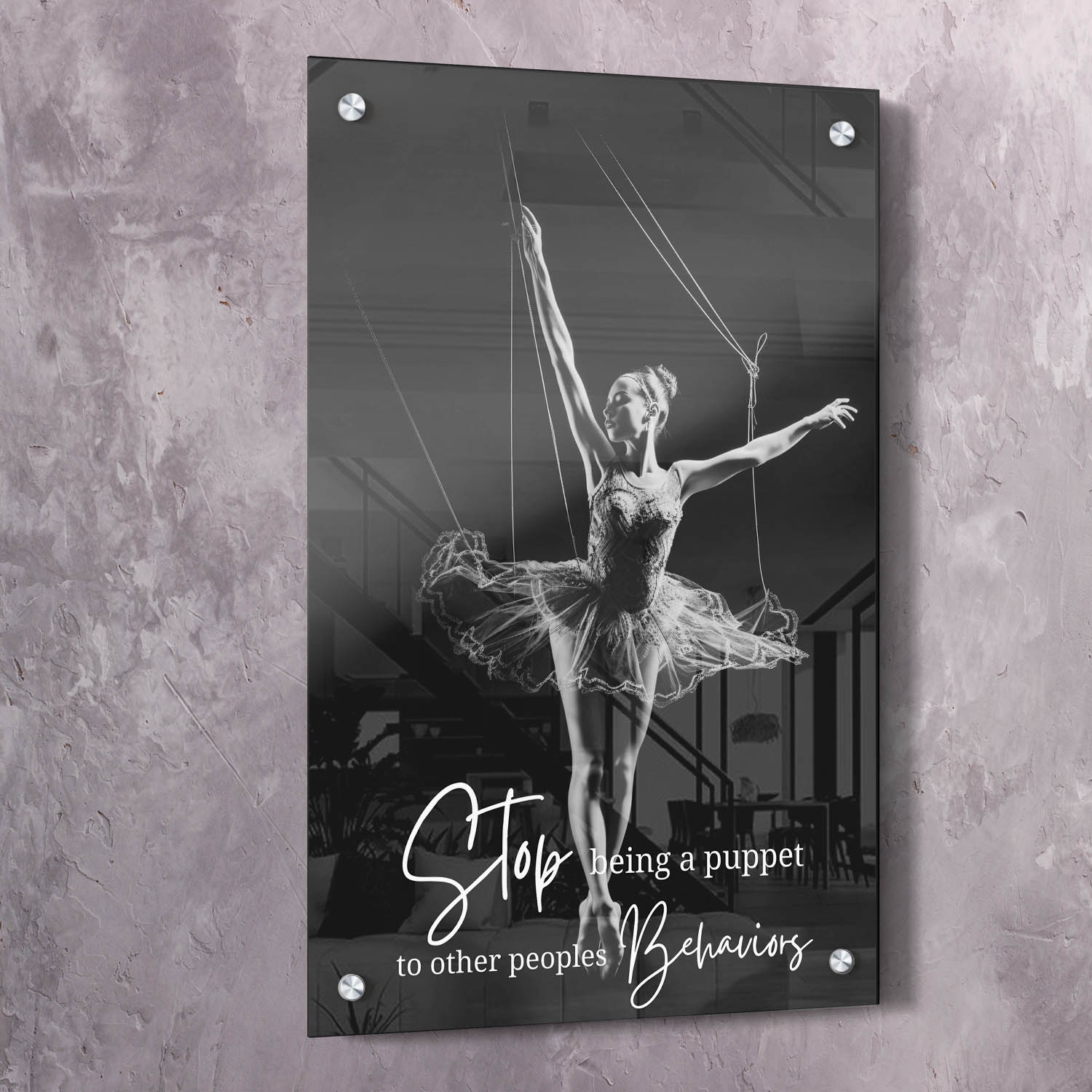 Ballet Puppet - Stop being a puppet to other Wall Art | Inspirational Wall Art Motivational Wall Art Quotes Office Art | Impaktiv Exclusive Canvas Art Portrait