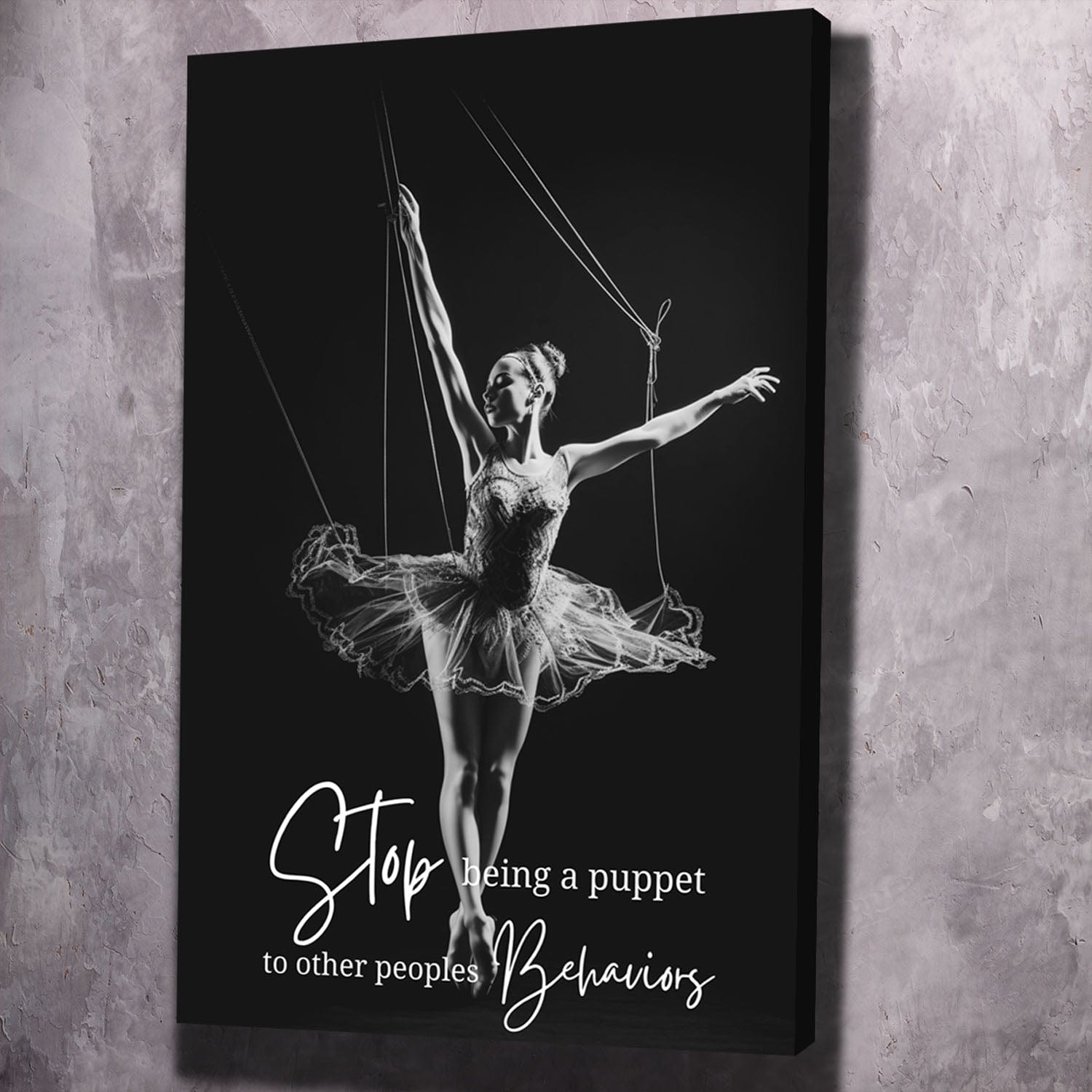 Ballet Puppet - Stop being a puppet to other Wall Art | Inspirational Wall Art Motivational Wall Art Quotes Office Art | Impaktiv Exclusive Canvas Art Portrait