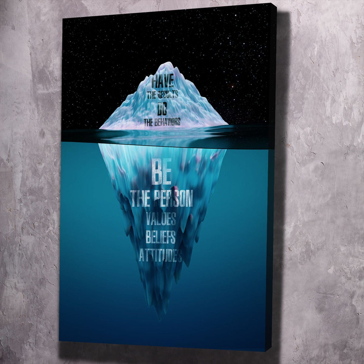 Be Do Have Iceberg Motivational Wall Art, mindset wall art by Impaktiv