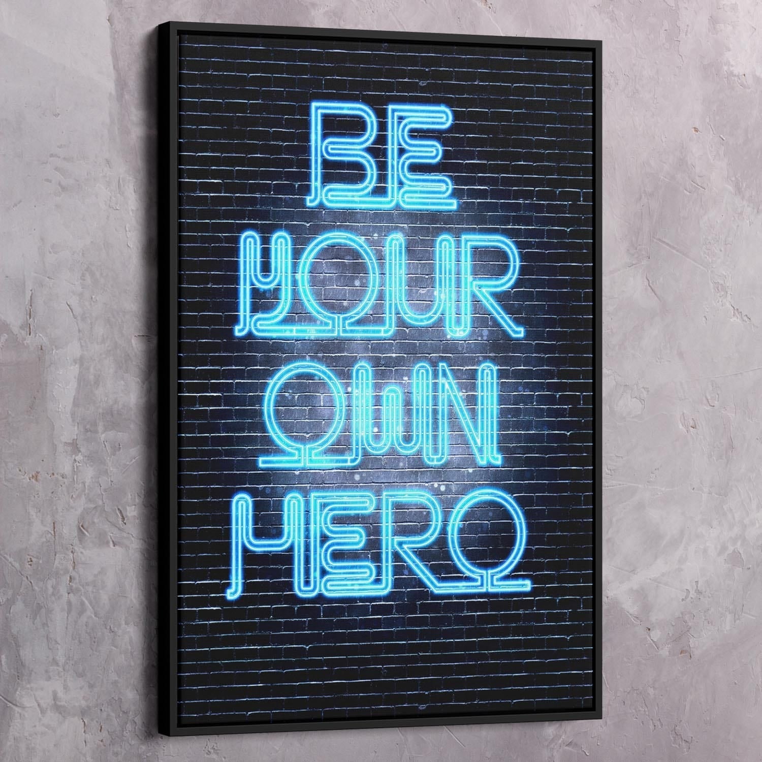 Be Your Own Hero Wall Art | Inspirational Wall Art Motivational Wall Art Quotes Office Art | Impaktiv Exclusive Canvas Art Portrait