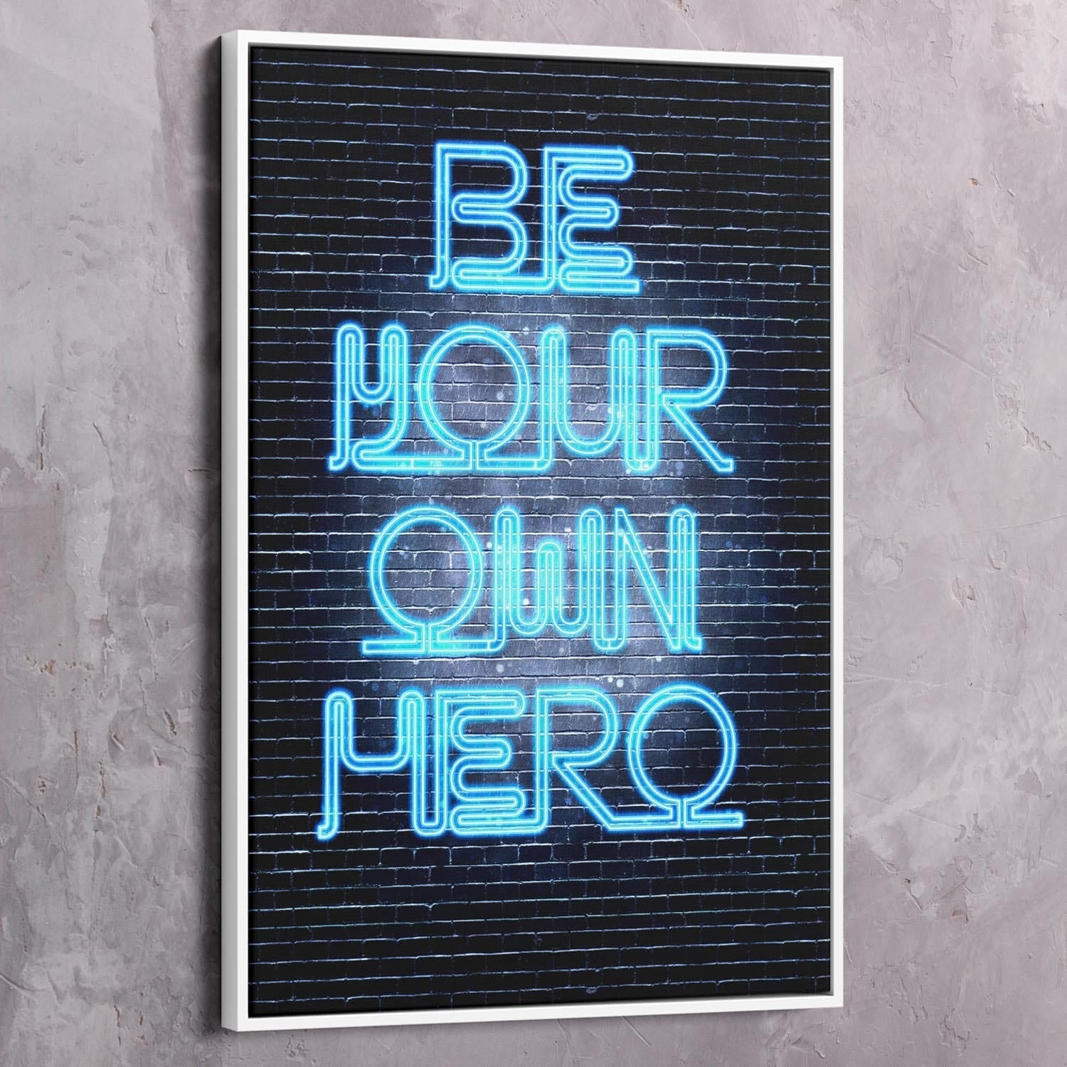 Be Your Own Hero Wall Art | Inspirational Wall Art Motivational Wall Art Quotes Office Art | Impaktiv Exclusive Canvas Art Portrait