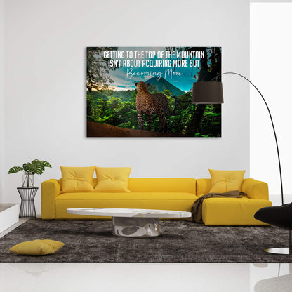 Becoming More Mountain Wall Art | Inspirational Wall Art Motivational Wall Art Quotes Office Art | Impaktiv Exclusive Canvas Art Landscape