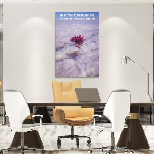 Best Time To Plant a Tree Motivational Wall Art, alternate artwork view by Impaktiv