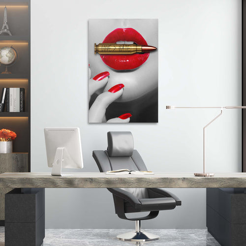 Bite the Bullet Love Over Hate Meaningful Wall Art, alternate artwork view by Impaktiv
