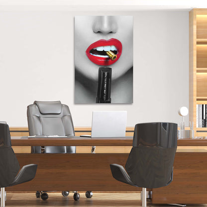 Bite The Bullet Peace Art Wall Art | Inspirational Wall Art Motivational Wall Art Quotes Office Art | Impaktiv Exclusive Canvas Art Portrait