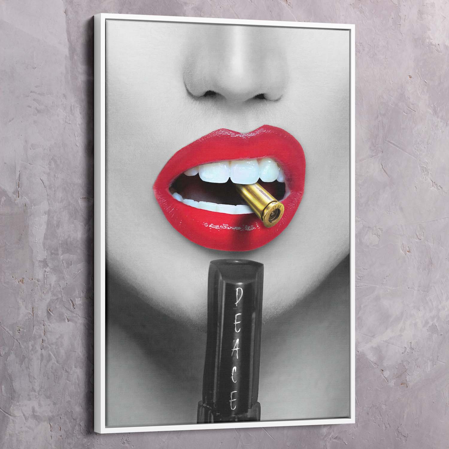 Bite The Bullet Peace Art Wall Art | Inspirational Wall Art Motivational Wall Art Quotes Office Art | Impaktiv Exclusive Canvas Art Portrait