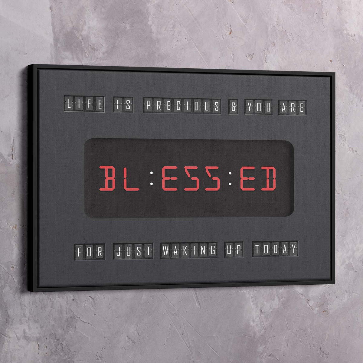 Blessed for Waking Up Today Clock Motivational Wall Art, alternate view by Impaktiv