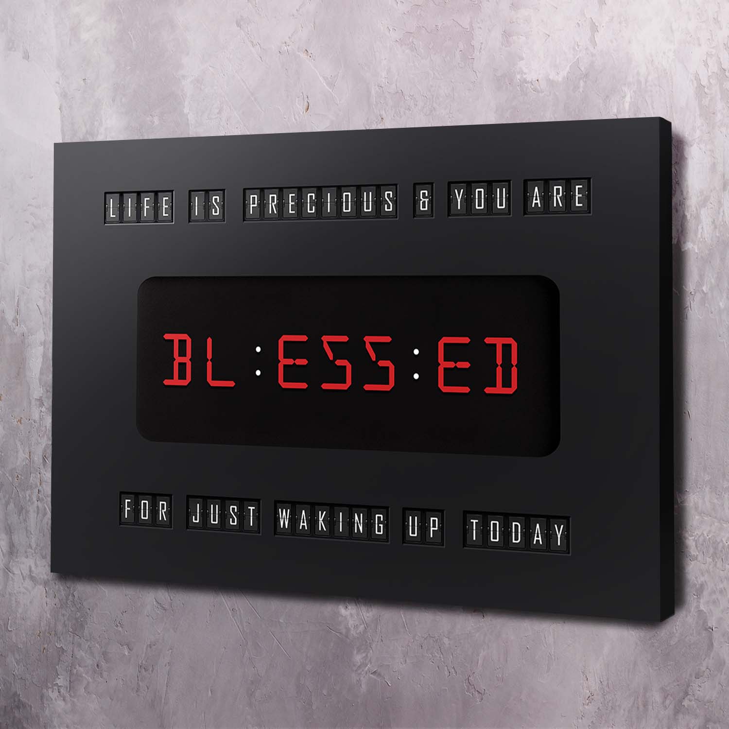 Blessed for Waking Up Today Clock Wall Art | Inspirational Wall Art Motivational Wall Art Quotes Office Art | Impaktiv Exclusive Canvas Art Landscape