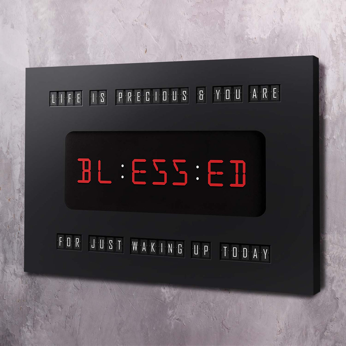 Blessed for Waking Up Today Clock Motivational Wall Art, gratitude wall art by Impaktiv