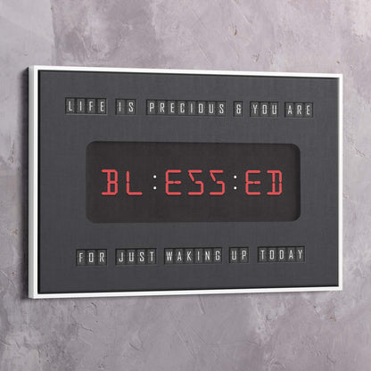 Blessed for Waking Up Today Clock Wall Art | Inspirational Wall Art Motivational Wall Art Quotes Office Art | Impaktiv Exclusive Canvas Art Landscape