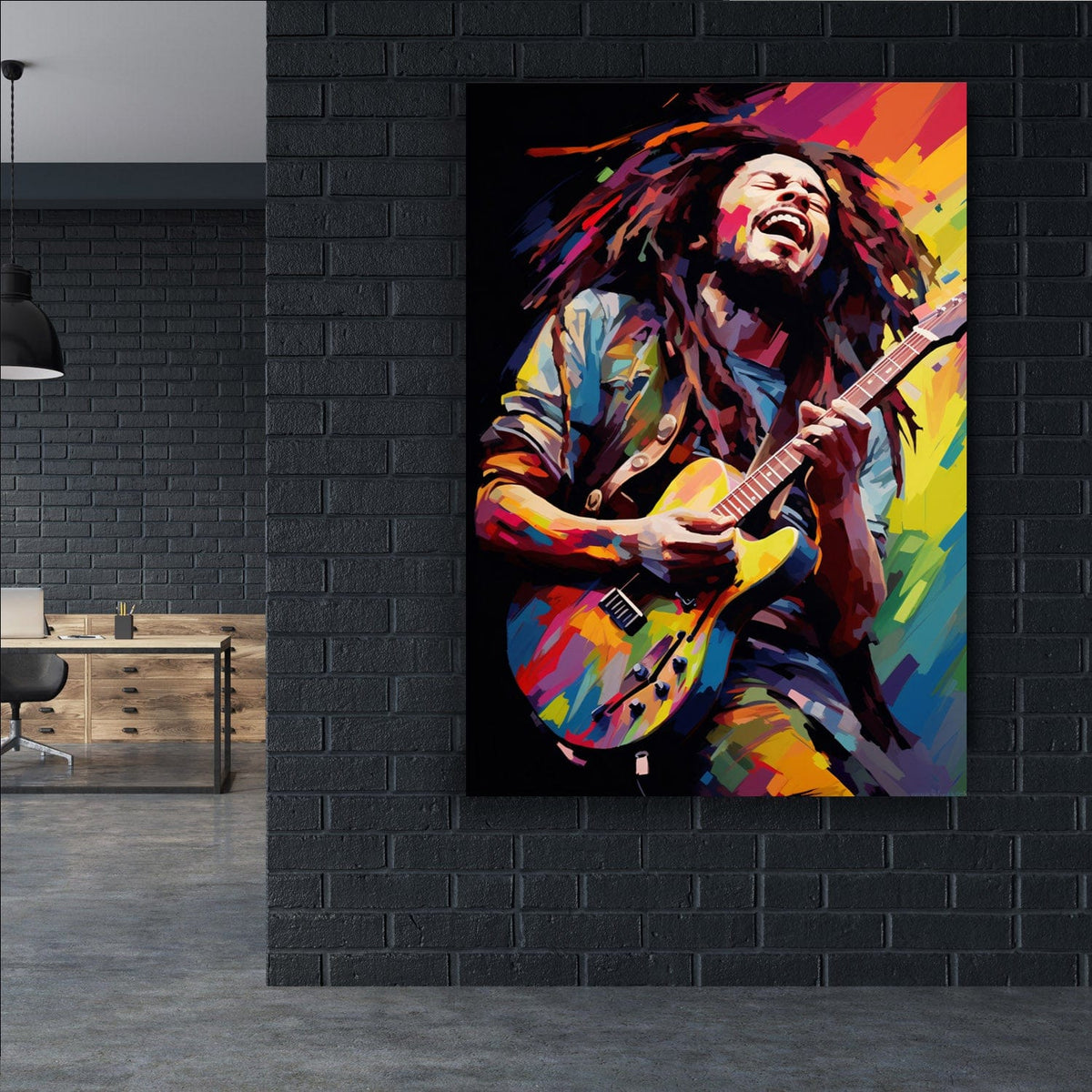 Bob Marley Painting - Possessions Don't Make You Rich Wall Art, alternate artwork view by Impaktiv