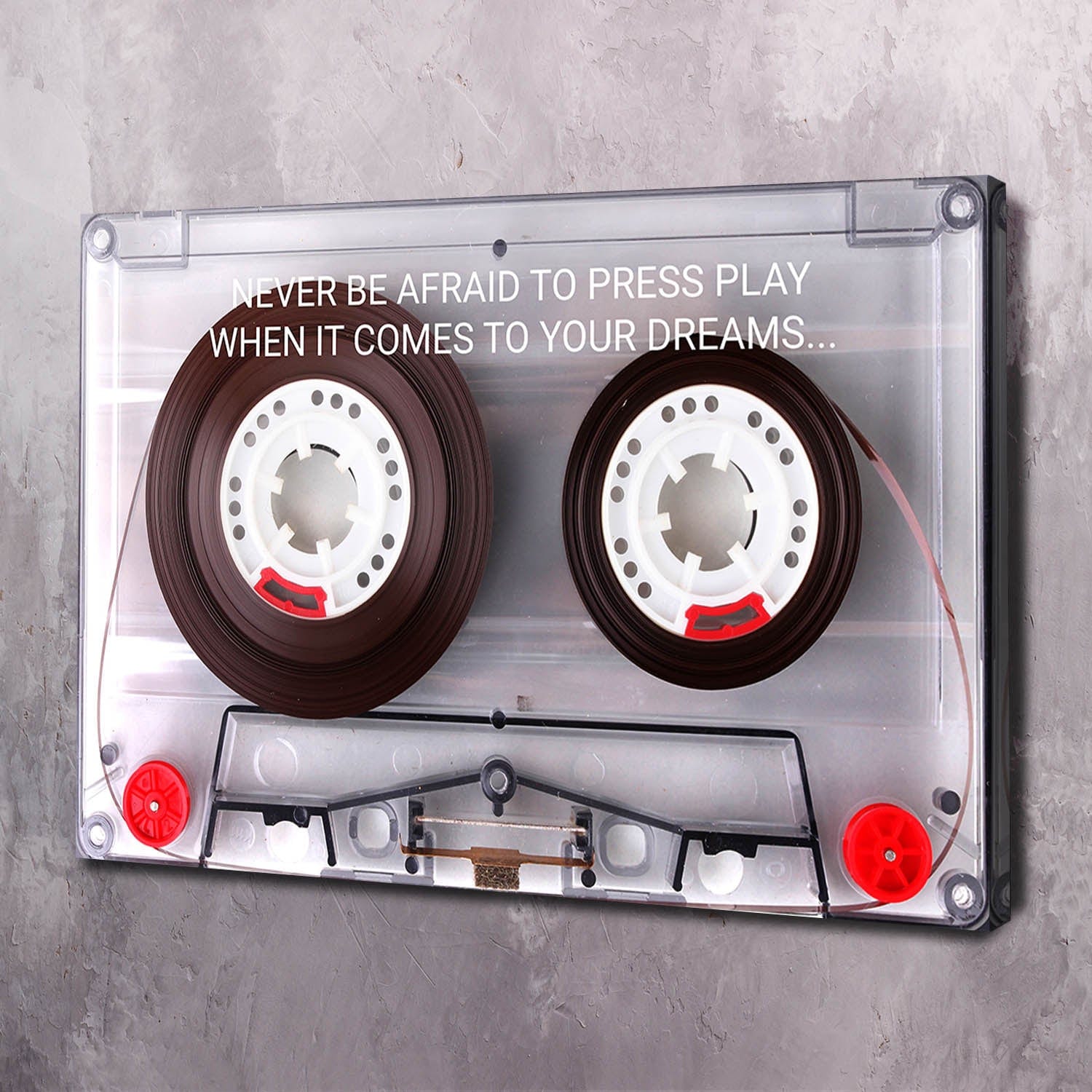 Cassette Tape Never be Afraid Wall Art | Inspirational Wall Art Motivational Wall Art Quotes Office Art | Impaktiv Exclusive Canvas Art Landscape