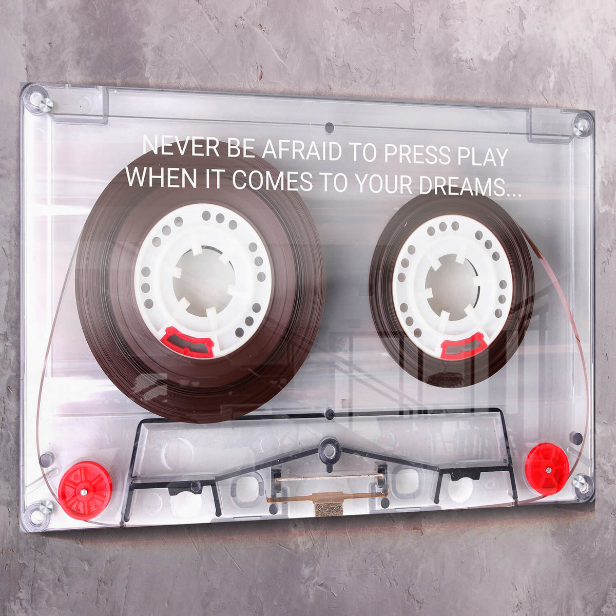 Cassette Tape Never be Afraid Motivational Wall Art, alternate view by Impaktiv