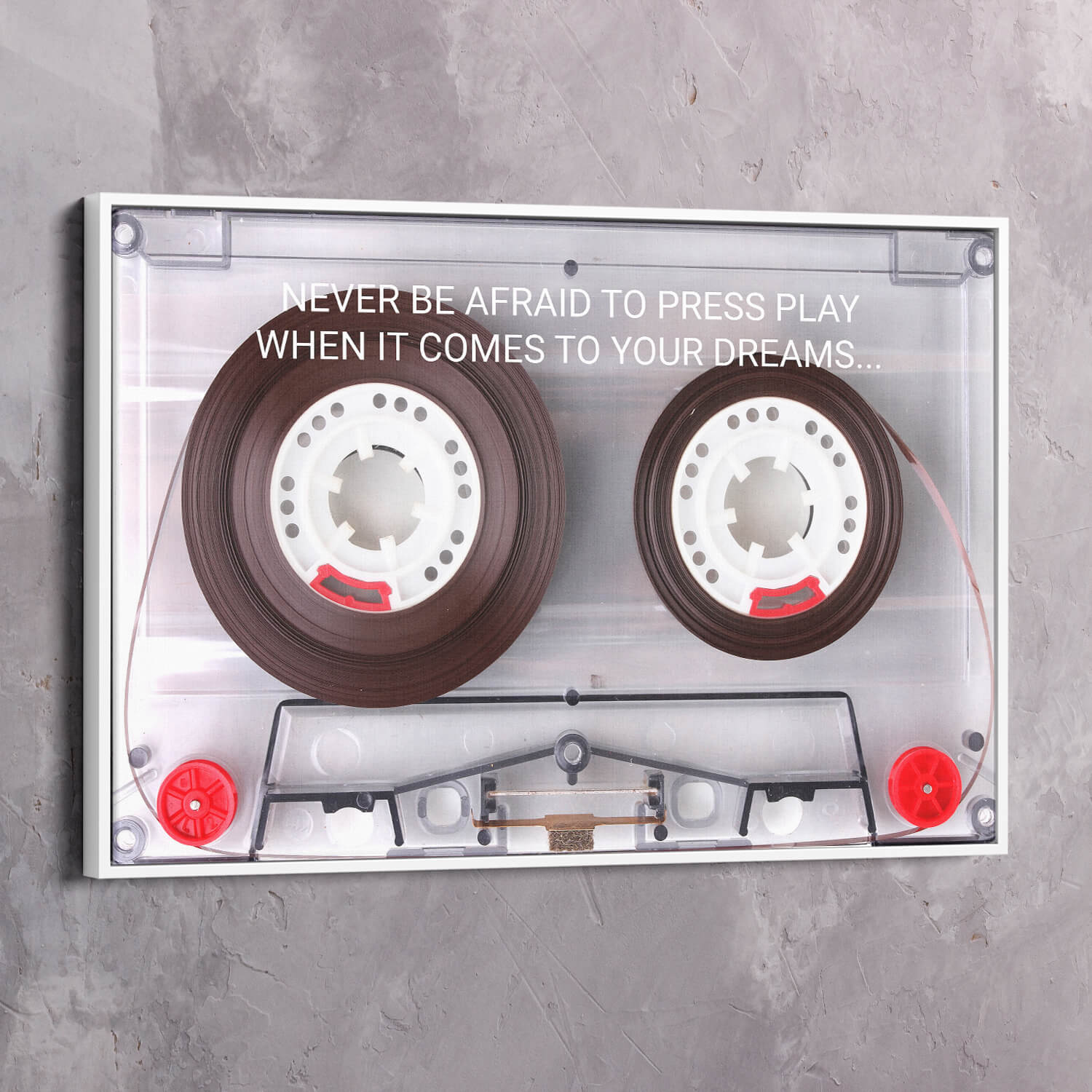 Cassette Tape Never be Afraid Wall Art | Inspirational Wall Art Motivational Wall Art Quotes Office Art | Impaktiv Exclusive Canvas Art Landscape