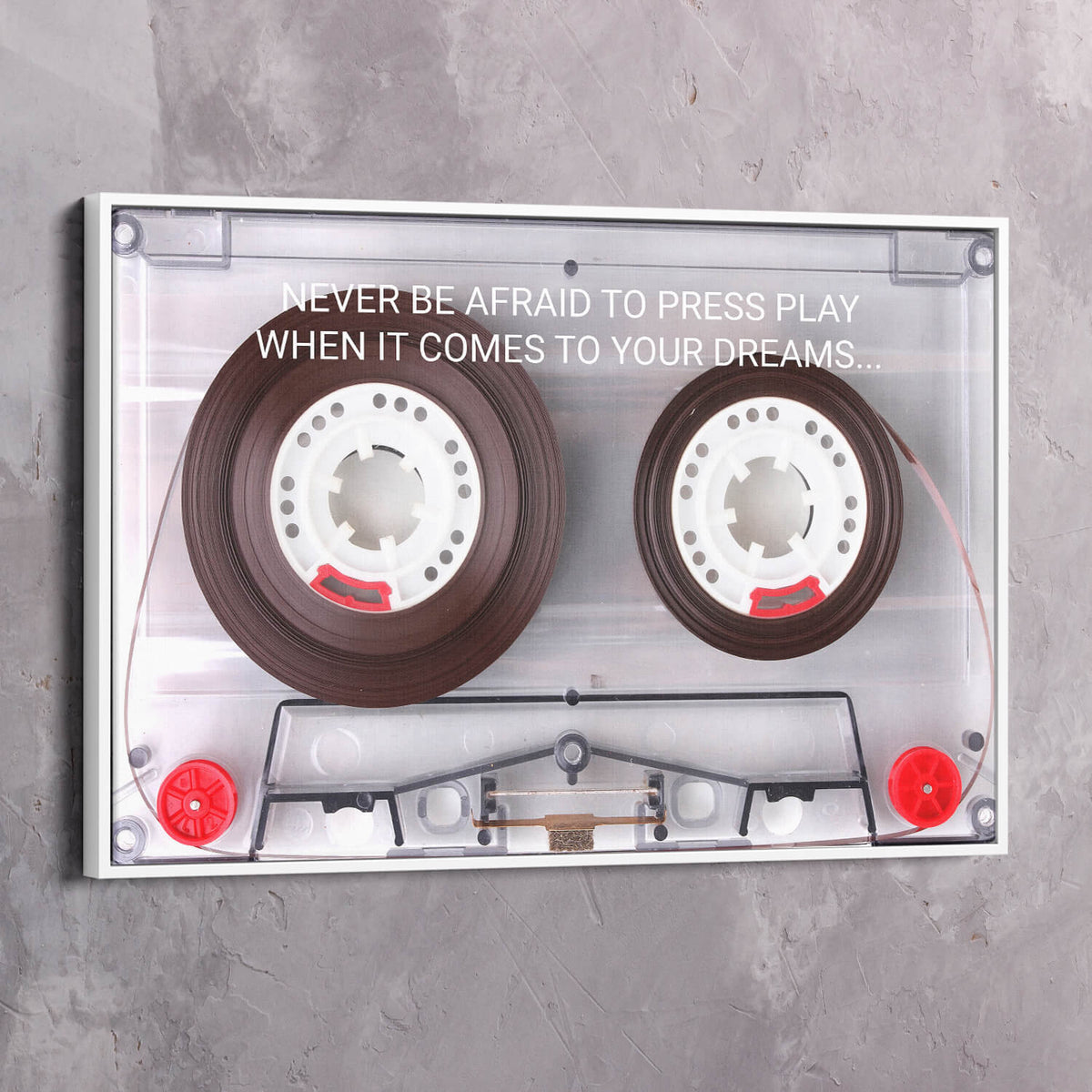 Cassette Tape Never be Afraid Motivational Wall Art, alternate view by Impaktiv