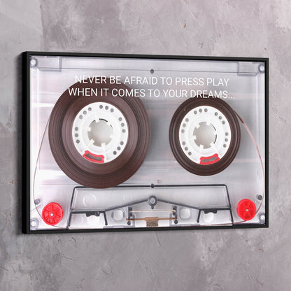 Cassette Tape Never be Afraid Wall Art | Inspirational Wall Art Motivational Wall Art Quotes Office Art | Impaktiv Exclusive Canvas Art Landscape