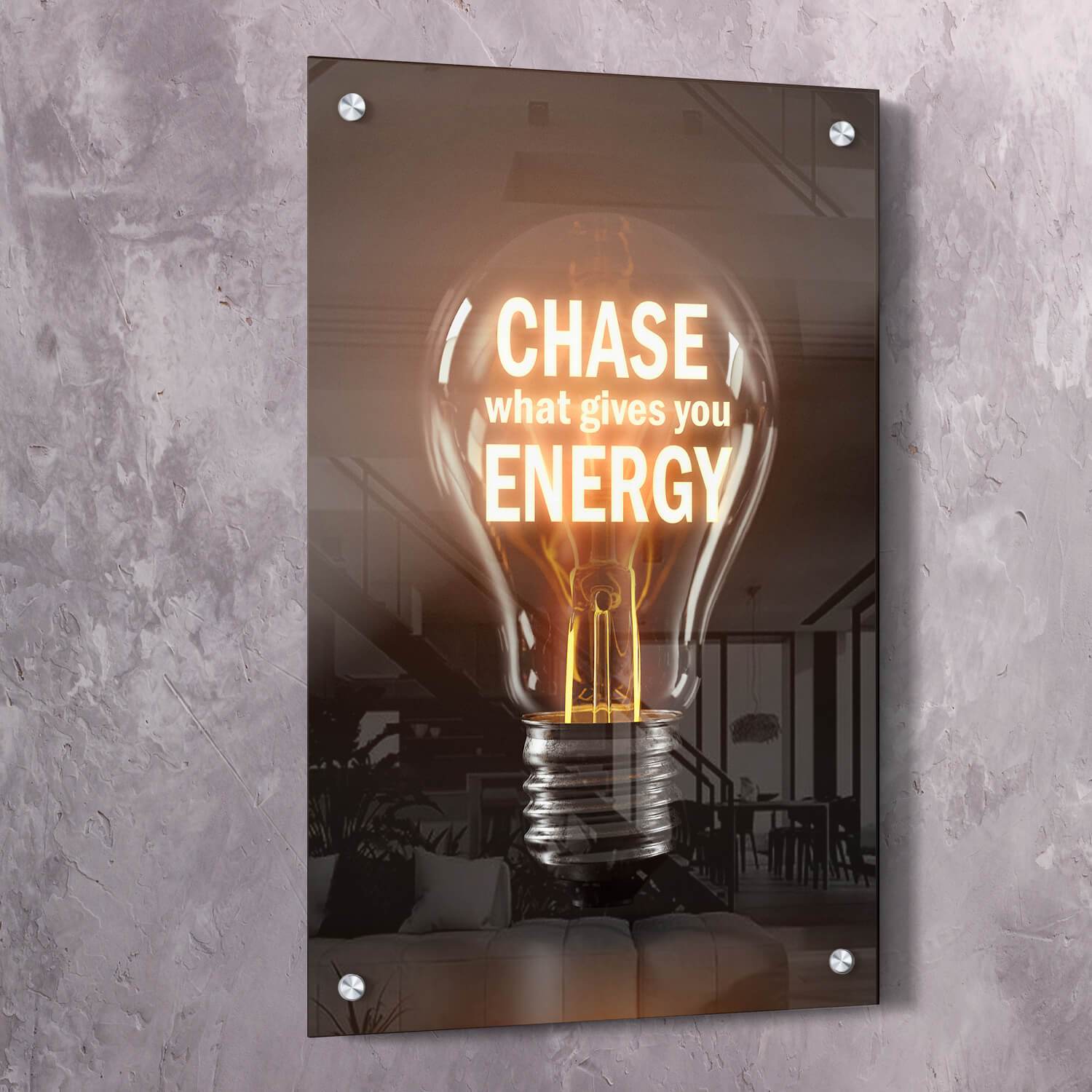 Chase Energy Wall Art | Inspirational Wall Art Motivational Wall Art Quotes Office Art | Impaktiv Exclusive Canvas Art Portrait