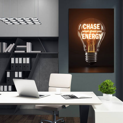 Chase Energy Wall Art | Inspirational Wall Art Motivational Wall Art Quotes Office Art | Impaktiv Exclusive Canvas Art Portrait