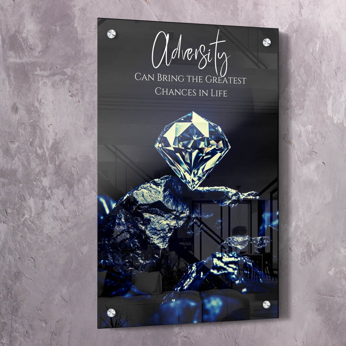 Coal to Diamond - Adversity Creates Opportunity Wall Art, alternate view by Impaktiv