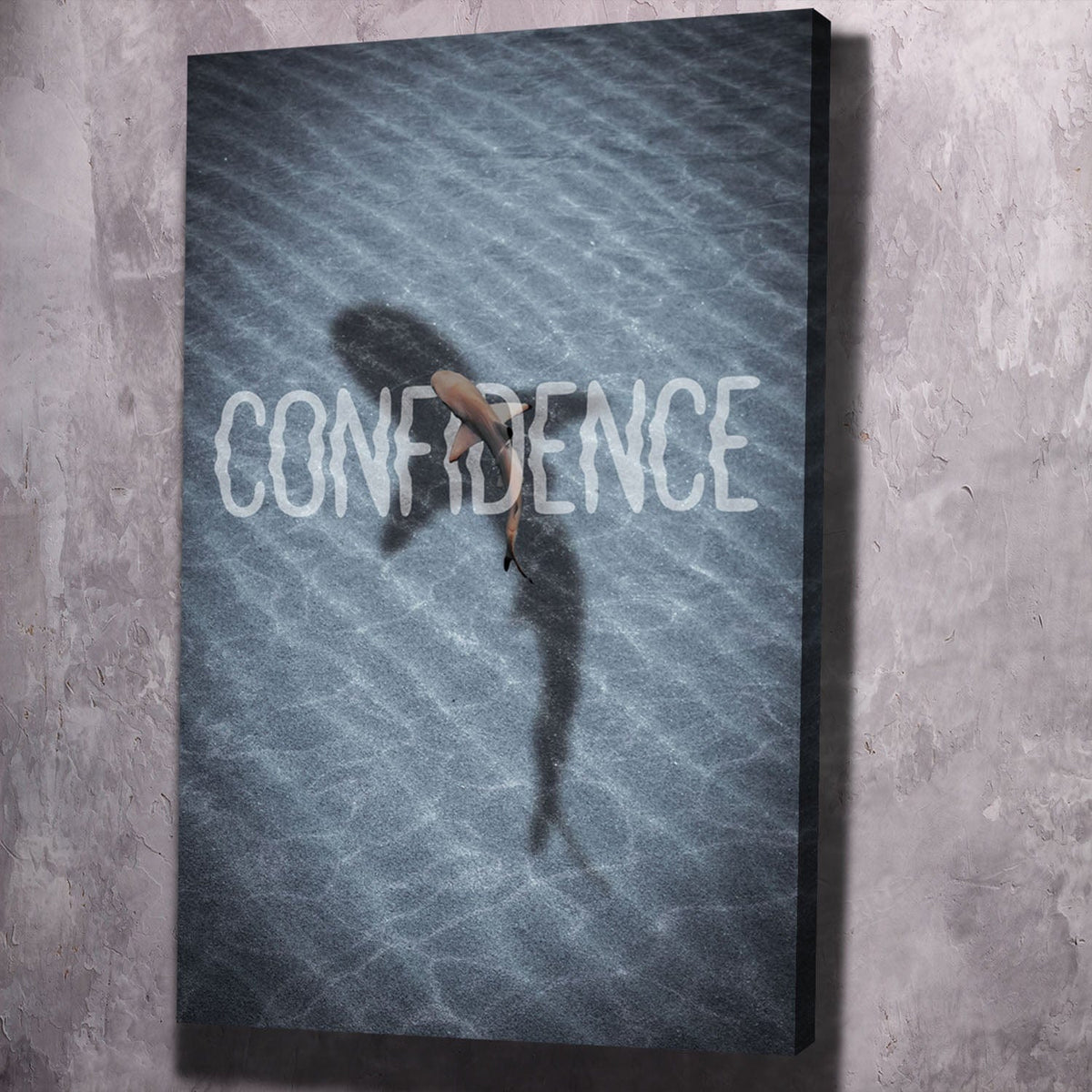 Confidence Shark Shadow Motivational Wall Art, self belief wall art by Impaktiv