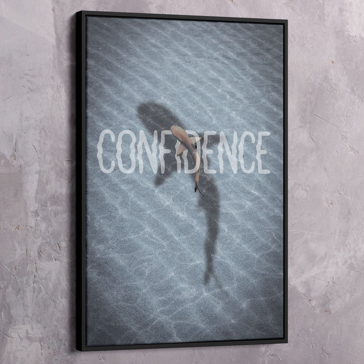 Confidence Shark Shadow Motivational Wall Art, alternate view by Impaktiv