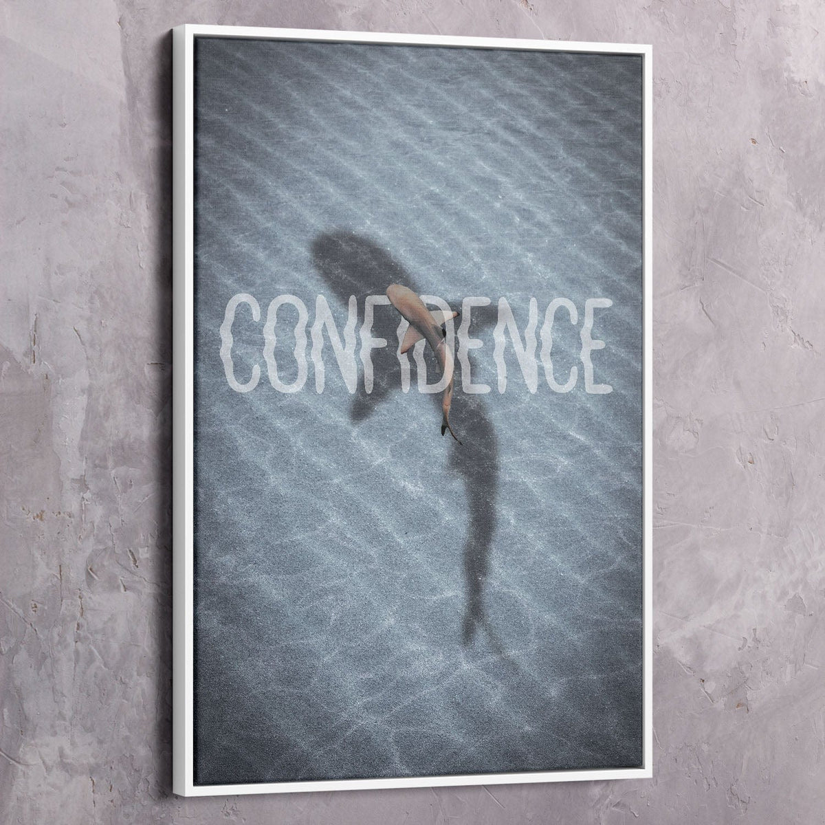 Confidence Shark Shadow Motivational Wall Art, alternate view by Impaktiv
