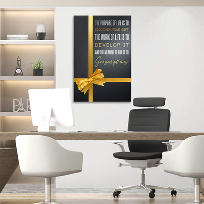 Discover Your Gift Wall Art | Inspirational Wall Art Motivational Wall Art Quotes Office Art | Impaktiv Exclusive Canvas Art Portrait