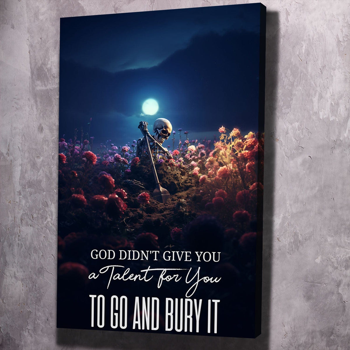 Skeleton & Flowers - Don't Bury Your Talent Wall Art, purpose wall art by Impaktiv